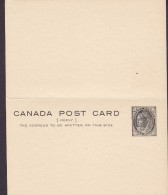 Canada Postal Stationery Ganzsache Entier 1c. Victoria W. Reply Antwort Response Unused (2 Scans) - 1860-1899 Regno Di Victoria