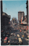 Times Square: PONTIAC STARCHIEF CONVERTIBLE, DODGE SIERRA WAGON, CHECKER & CHEVROLET CAB/TAXI'S, BUS - 'PEPSI-COLA' - Transport