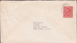 Canada Postal Stationery Ganzsache Entier 3c. George V. NORTH BAY Ontario 19346 Cover Lettre NEW YORK USA - 1903-1954 Könige