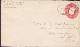 Canada Postal Stationery Ganzsache Entier 2c. George V. TOFIELD Alta. 1925 Cover Lettre LOS ANGELES USA - 1903-1954 Rois