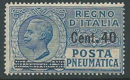 1924-25 REGNO POSTA PNEUMATICA SOPRASTAMPATO 40 SU 30 CENT MNH ** - CZ15-3 - Pneumatische Post