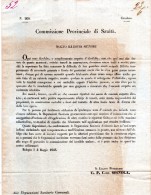 1843  BOLOGNA COMMISSIONE PROVINCIALE DI SANITÀ - Décrets & Lois