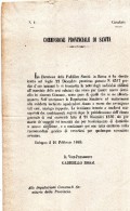 1843  BOLOGNA COMMISSIONE PROVINCIALE DI SANITÀ - Décrets & Lois