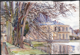 AQUARELLE 193 X 280 Mm, ARTISTE: MATHILDE CAUDEL DIDIER ( BENEZIT ), FONTAINEBLEAU ( SEINE ET MARNE ), 1927 - Aquarel