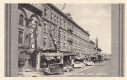 Reno Nevada, Hotel Golden, Lodging, Street Scene Auto, C1930s Vintage Postcard - Reno