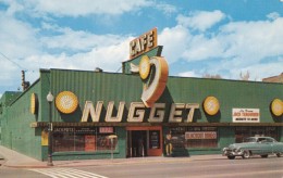 Sparks Nevada (Reno Area), Nugget Cafe, Gambling, Street Scene Auto, C1950s Vintage Postcard - Other & Unclassified