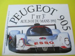 Automobile/PEUGEOT 905/ ESSO/1er Et 3éme Aux 24 Heures Du Mans 1992      ACOL86 - Autocollants