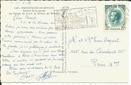 Marcophilie Monaco Monte-Carlo 1959 Sur Carte Du Palais De S.A.S Le Prince - Timbre Oblitéré Rainier 20 Francs - Brieven En Documenten