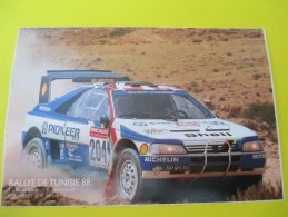 Automobile/PEUGEOT/Rallye De Tunisie 88/ Vatanen 405 Turbo 16// 1988         ACOL92 - Autocollants