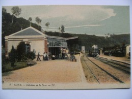 CPA 76 Cany Barville - La Gare - Vue Des Quais Et Locomotive  A Voir ! - Cany Barville