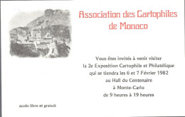 MONACO -- Carte Postale D´invitation à La 2e Exposition Cartophile Et Philatélique 1982 - Non Classés