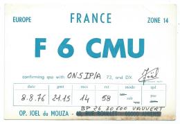 CARTE QSL FRANCE F6CMU, RADIO AMATEUR - Radio Amateur