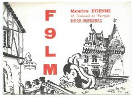 CARTE QSL FRANCE F9LM, RADIO AMATEUR, BERGERAC, DORDOGNE 24 - Radio Amateur