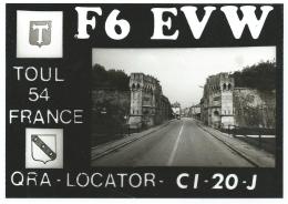 CARTE QSL FRANCE F6 EVW, RADIO AMATEUR, TOUL, MEURTHE ET MOSELLE 54 - Radio Amateur