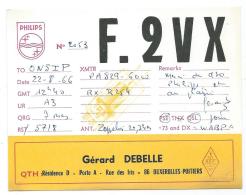 CARTE QSL FRANCE F.2VX, RADIO AMATEUR, BUXEROLLES - POITIERS, VIENNE 86 - Radio Amateur