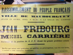 VILLE De MAUBOURGUET  : AFFICHE De  1950  RASSEMBLEMENT Du PEUPLE FRANCAIS X - Posters