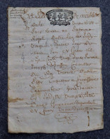 1722 Arpentage Bornage Cadastre Cadastral Cadaster Land Parcel Cachet De Gérénalité Seize Deniers Coq Rooster - Matasellos Generales