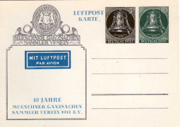 Berlin, 1952, Privatganzsache, PP3 D 1, 40 Jahre Muenchner Ganzsachen Sammler Verein, Flugpost [091016KIV] - Postales Privados - Nuevos