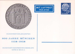 BRD, 1958, Privatganzsache, PP 9 D 1, 800 Jahre München, Flugpost [091016KIV] - Private Postcards - Mint