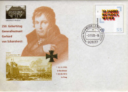 BRD, 2005, Sonderumschlag USo 108, Generalleutnant Gerhard Von Scharnhorst, FDC [091016KIV] - Enveloppes - Oblitérées