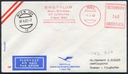 1962 Austria Wien Lufthansa Boeing First Flight Cover, Luftpost - Bremen - Eerste Vluchten