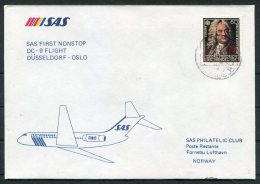 1985 Germany Norway SAS First Flight Cover. Dusseldorf - Oslo - Brieven En Documenten