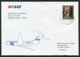 1985 Germany Norway SAS First Flight Cover. Dusseldorf - Oslo - Covers & Documents