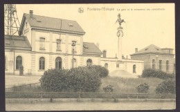 Cpa Fontaine L Eveque    1937   Gare - Fontaine-l'Evêque