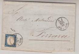 Regno Di Sardegna (1860) - 20 Cent. Su Piego Da Milano Per Ferrara - Sardaigne