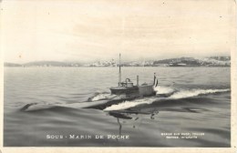 SOUS MARIN DE POCHE PHOTOGRAPHE TOULON MARIUS BAR NAVIRE DE GUERRE  PAQUEBOT BOAT TRANSPORT BATEAU - Submarines