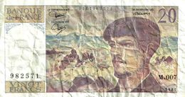 FRANCE 20 FRANCS DEBUSSY MAN FRONT & BACK SIGN VARIETY DATED 1981 P151a F READ DESCRIPTION - 20 F 1980-1997 ''Debussy''