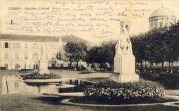 ITALIE, TORINO, Giardino Cavour, 1911, 2 Scans - Parken & Tuinen