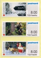 DENMARK / DANEMARK (2016) - ATM NORDIA 2016 - Jyväskylä, Finland - Sauna, Brown Bear (Ursus Arctos), Santa Claus - ATMs - Timbres De Distributeurs [ATM]