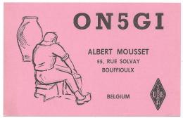 CARTE QSL BELGIQUE ON5GI, RADIO AMATEUR, BOUFFIOULX, CHATELET, PROVINCE DE HAINAUT - Radio Amateur