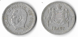 Monaco -  1 Franc Louis II - 1922-1949 Luigi II