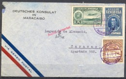 VENEZUELA 1939 , MARACAIBO - CARACAS , CORREO CONSULAR , LLEGADA - Venezuela