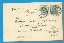 Entier Met Stempel EUPEN Op 9/2/1903 Naar FLOREFFE (Oostkantons) (cantons De L´Est) - OC55/105 Eupen & Malmédy