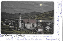 GRUSS AUS SACHSELN → Wunderschöne Mondschein-Lithokarte Anno 1899  ►Sachseln-Wien 30.06.1899◄ - Sachseln