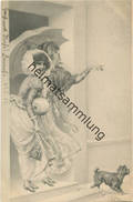 Frauen Mit Hund - Künstlerkarte Signiert R. R. V. Wichera Ca. 1900 - Wichera
