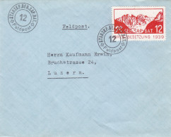 Suisse - Poste Militaire - Lettre De 1939 - Poste De Campagne - Oblit Stabskp. Geb.Sap Bat - Grenzbeztzung - Dokumente