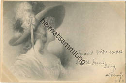 Frau Mit Hut - Künstlerkarte Signiert R. R. V. Wichera - Beschrieben 1903 - M.M. Vienne - Wichera