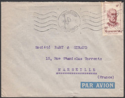 Madagascar 1952, Airmail Cover Tananarive To Marseille W./postmark Tananarive - Aéreo