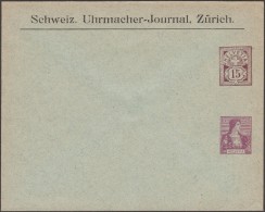 Suisse 1924. Entier Postal Timbré Sur Commande. Journal Des Horlogers De Zurich. 15 C. X 2 « Blason » Et « Helvetia » - Horlogerie