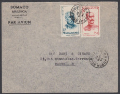 Madagascar 1951, Airmail Cover "Somaco" Majunga To Marseille W./postmark Majunga - Airmail