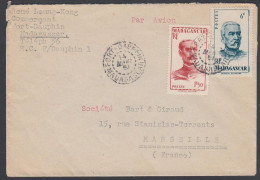 Madagascar 1951, Airmail Cover Fort Dauphin To Marseille W./postmark Fort Dauphin - Poste Aérienne