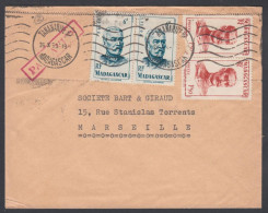 Madagascar 1953, Airmail Cover Tananarive To Marseille W./postmark Tananarive - Aéreo