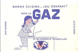 Buvard Bonne Cuisine ... Jeu D´enfant! Avec Le Gaz - Electricité & Gaz