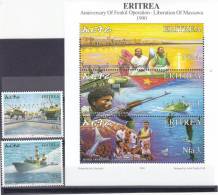 Stamps ERITREA 2004 SC 377-379 LIBRATION OF MASSAWA MNH SET ER#19 LOOK - Erythrée