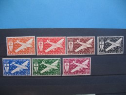 Océanie PA 1942 Timbres  N° 7 à 13  Neufs * Bon état (7v) - Posta Aerea