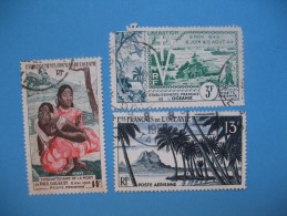 Océanie  PA    1953 à 1955   Timbres N° 30 à 32  Oblitérés   Bon état  Côte 94.50 € - Luftpost